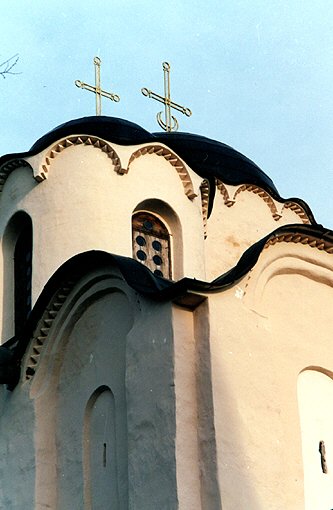 Novgorod district. Veliky Novgorod. Cathedral of Nicolas on Yaroslav's Site. Fragment. XII