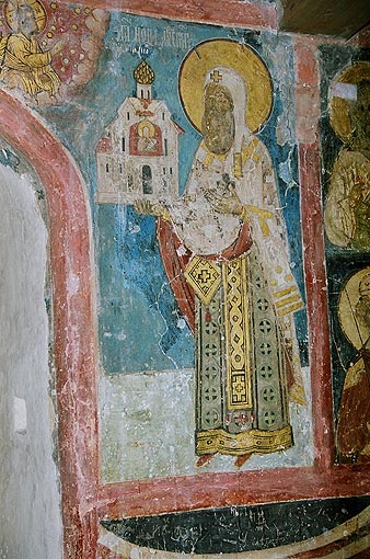 Novgorod district. Veliky Novgorod. Zverin Monastery. Church of Simeon. Interior. XV