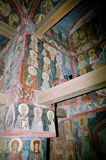 Novgorod district. Veliky Novgorod. Zverin Monastery. Church of Simeon. Interior. XV