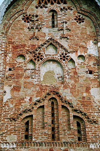 Novgorod district. Veliky Novgorod. Church of Saint Apostles Peter and Paul in Kozhevniki. Fragment. XV