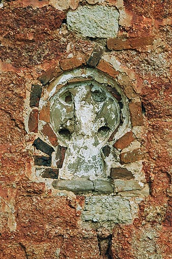 Novgorod district. Veliky Novgorod. Church of Saint Apostles Peter and Paul in Kozhevniki. Fragment. XV