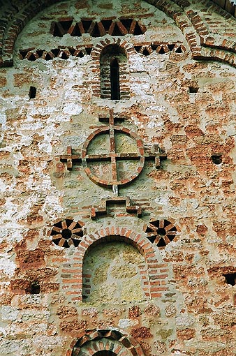 Novgorod district. Veliky Novgorod. Church of Saint Apostles Peter and Paul in Kozhevniki. Fragment. XV