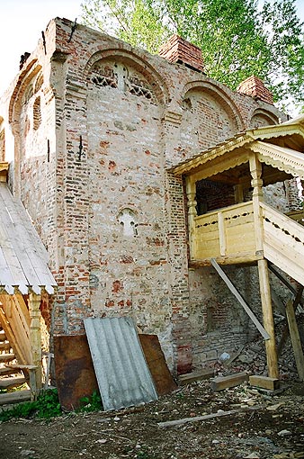 Starorussky district. Staraya Russa. Church of Mina, the Martyr. Fragment. XIV