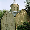 Novgorod district. Veliky Novgorod. Church of Saint Apostles Peter and Paul on Slavna. XIV