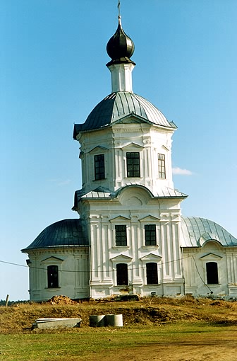 Ostashkovsky district. Nil's Hermitage. Monastery of Nil's Hermitage. Church of Exaltation of the Cross. XVIII